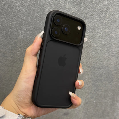 Luxury Orange Matte Transparent Phone Case For iPhone 17 Pro Max 17Pro 17 Metal Buttons Skin Feel Shockproof Protective Cover