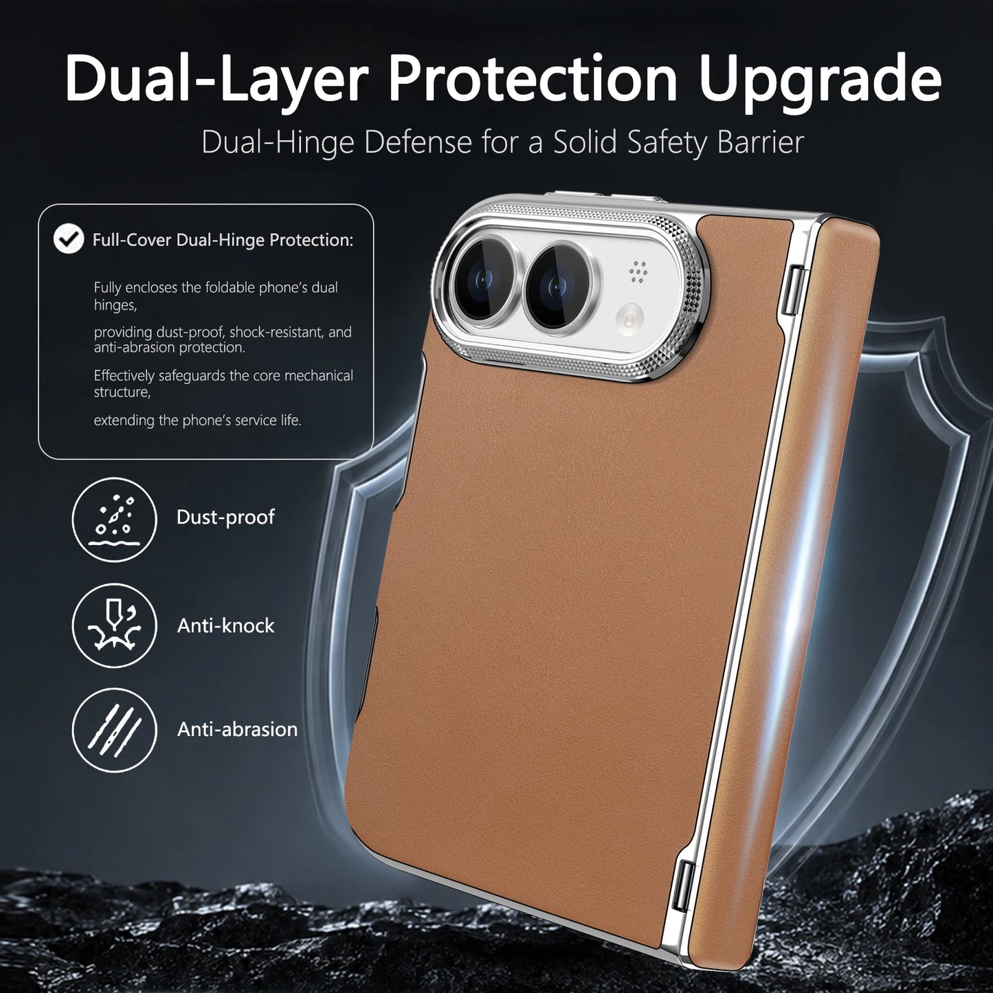 For iPhone Ultra 18 Fold Case Luxury Leather Matte Magnetic Wireless Charging Shockproof Protection Hard Back Cover Accessories