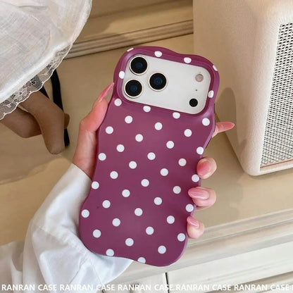 Polka Dots, Wave Resistant Phone Case, Compatible with IPhone 11/12/13/14/15/16/17 Pro Max/17Pro Series, Summer Phone Case.