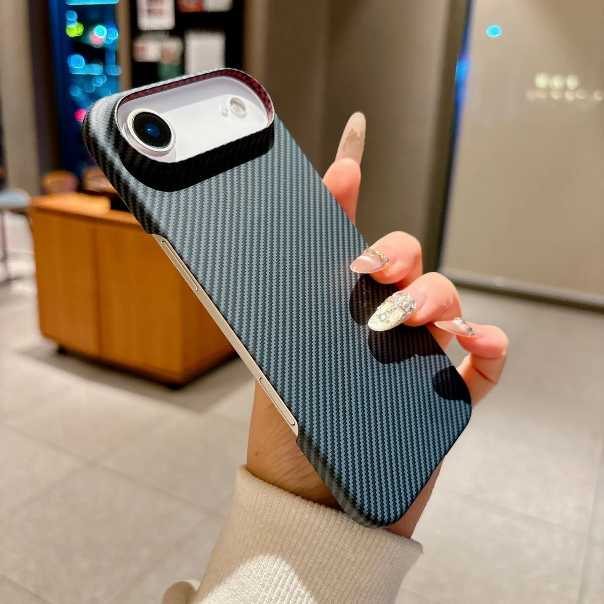 Luxury Carbon Fiber Kevlar PC Ultra-Thin Case For iPhone Air 17 16 15 14 13 Pro Max For Magsafe Magnetic Frameless Phone Cover