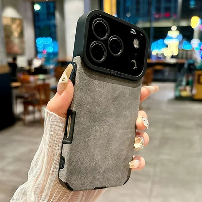 Luxury fiber leather phone case for iPhone 17 Series. Shockproof,retro matte texture