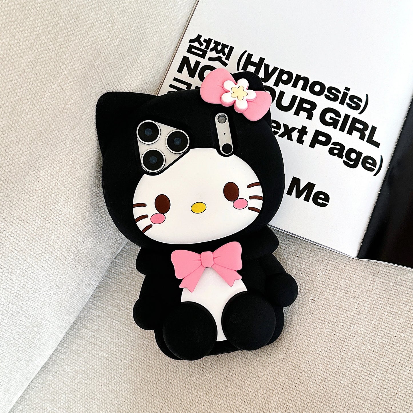 Lovely Cute 3D Cartoon Sanrio Hello Kitty Phone Case for iPhone 17 16 15 14 13 12 Pro Max Plus Shockproof Soft Silicone Cover