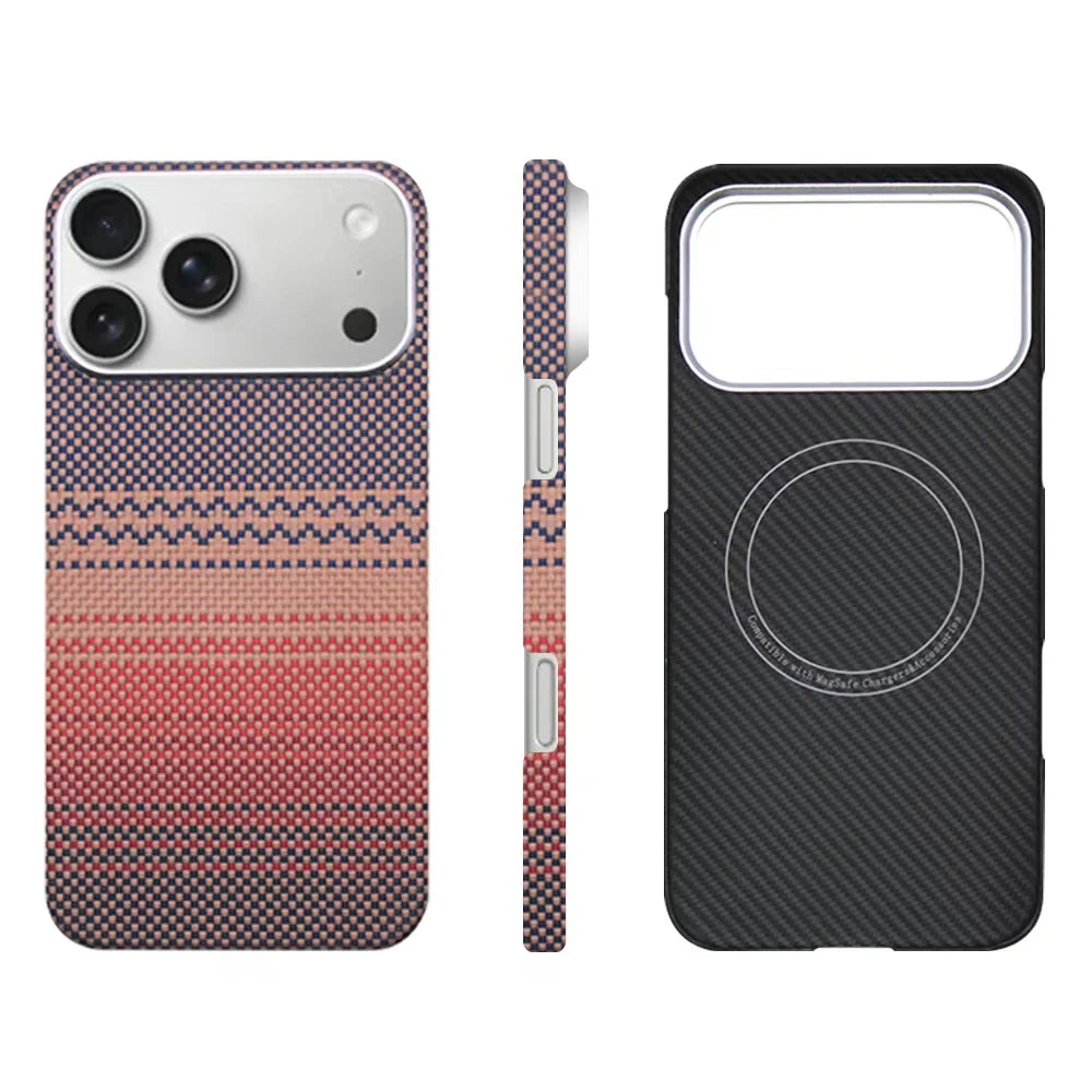 Aramid Fiber Kevlar Phone Case For iPhone 17 Pro Max Ultra Thin Shockproof Lightweight Hard Cover
