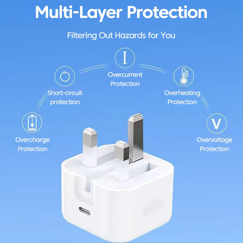 PD25W Type C Super Fast Charging Mobile Phone Foldable Charger For Iphone 17 16 Samsung POCO UK Plug Phone Accessories
