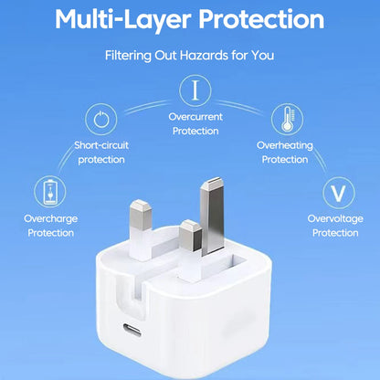 PD25W Type C Super Fast Charging Mobile Phone Foldable Charger For Iphone 17 16 Samsung POCO UK Plug Phone Accessories