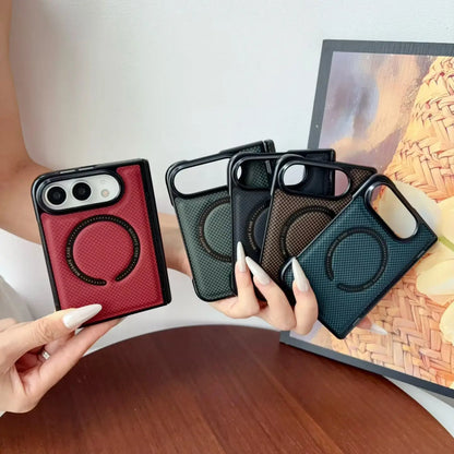 Business Luxury Leather Magnetic Case for iPhone Ultra 18 Ultra Fold With screen Borders Hinge Protection for Magsafe Cover