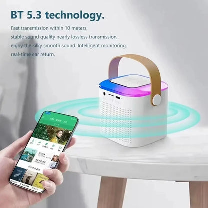 Karaoke Wireless Portable Bluetooth Speaker With Microphone Machine Mini Lamp Sound Box Music Small Caixa De Som Bocina Column