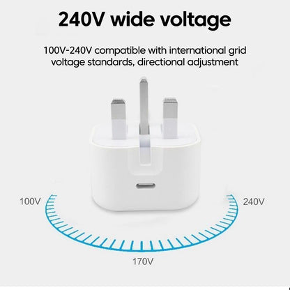 PD25W Type C Super Fast Charging Mobile Phone Foldable Charger For Iphone 17 16 Samsung POCO UK Plug Phone Accessories
