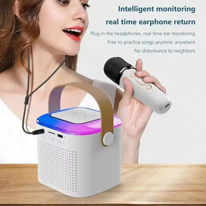 Karaoke Wireless Portable Bluetooth Speaker With Microphone Machine Mini Lamp Sound Box Music Small Caixa De Som Bocina Column