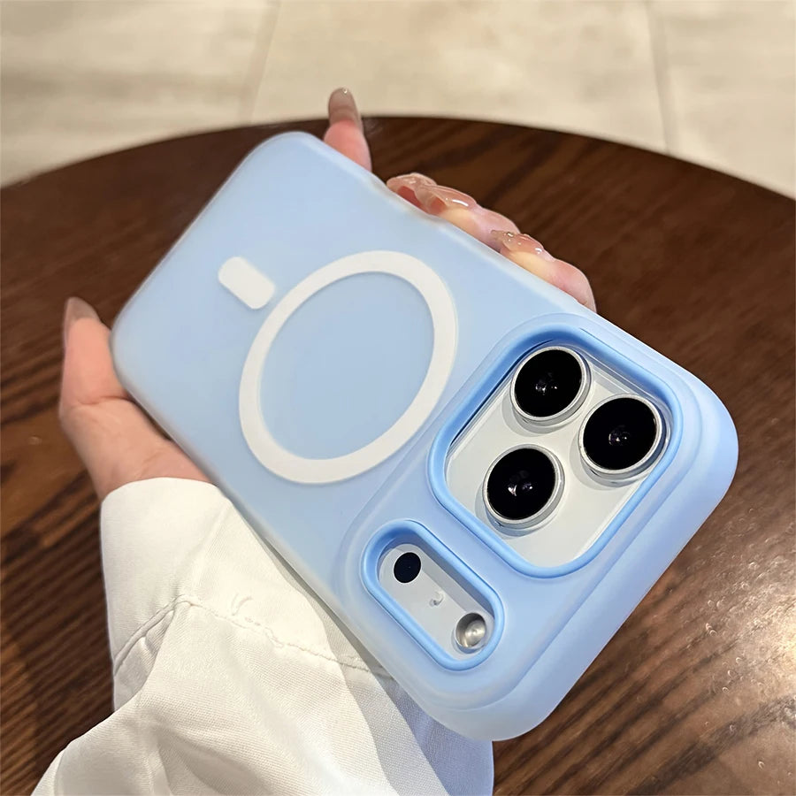 Luxury Candy Color 2-in-1 Magnetic Phone Case for iPhone 17/16/15/14/13/12/11 Pro Max Plus , Matte Soft Shockproof Skin-Friendly Cover with Magnetic Wireless Charging