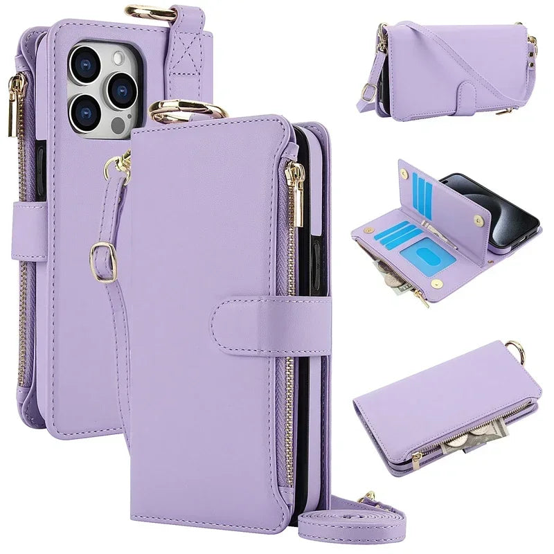 Zipper Leather Wallet Flip Case - iPhone 18 Series Accessories In USA
