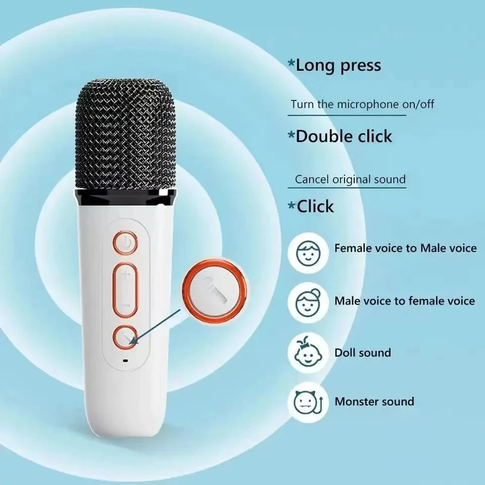 Karaoke Wireless Portable Bluetooth Speaker With Microphone Machine Mini Lamp Sound Box Music Small Caixa De Som Bocina Column