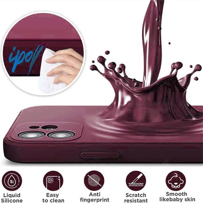 Plum red Anti Drop Case For iPhone 16 11 12 13 14 15 Pro Max 12 Mini 7 8 X XS XR Cover Coque Funda Silicone Soft TPU Back Cover