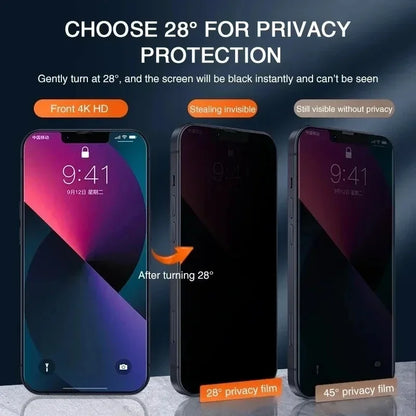 3Pcs Privacy Screen Protector For iPhone 17 Pro Max 17 Air 16 16e 15 14  Pro Max Anti-spy Protective Glass For iPhone 17 Pro Max