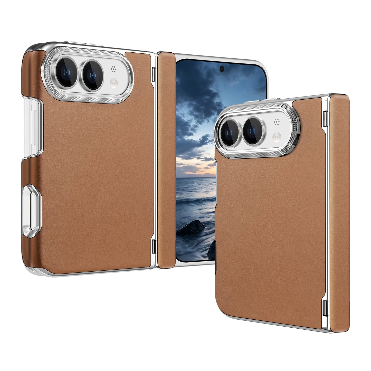 For iPhone Ultra 18 Fold Case Luxury Leather Matte Magnetic Wireless Charging Shockproof Protection Hard Back Cover Accessories