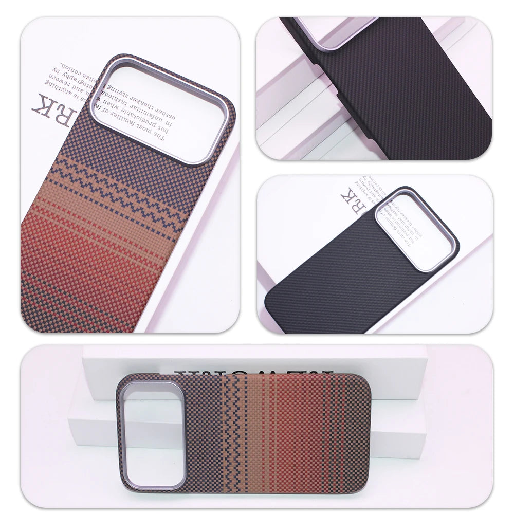 Aramid Fiber Kevlar Phone Case For iPhone 17 Pro Max Ultra Thin Shockproof Lightweight Hard Cover
