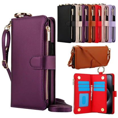 Zipper Leather Wallet Flip Case - iPhone 18 Series Accessories In USA