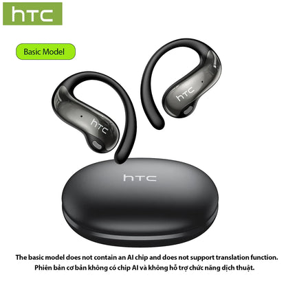 HTC Original NE19 AI Translate Bluetooth Earphones OWS Open Ear Business Travel Wireless Headphones Music Stereo Sound Earbuds