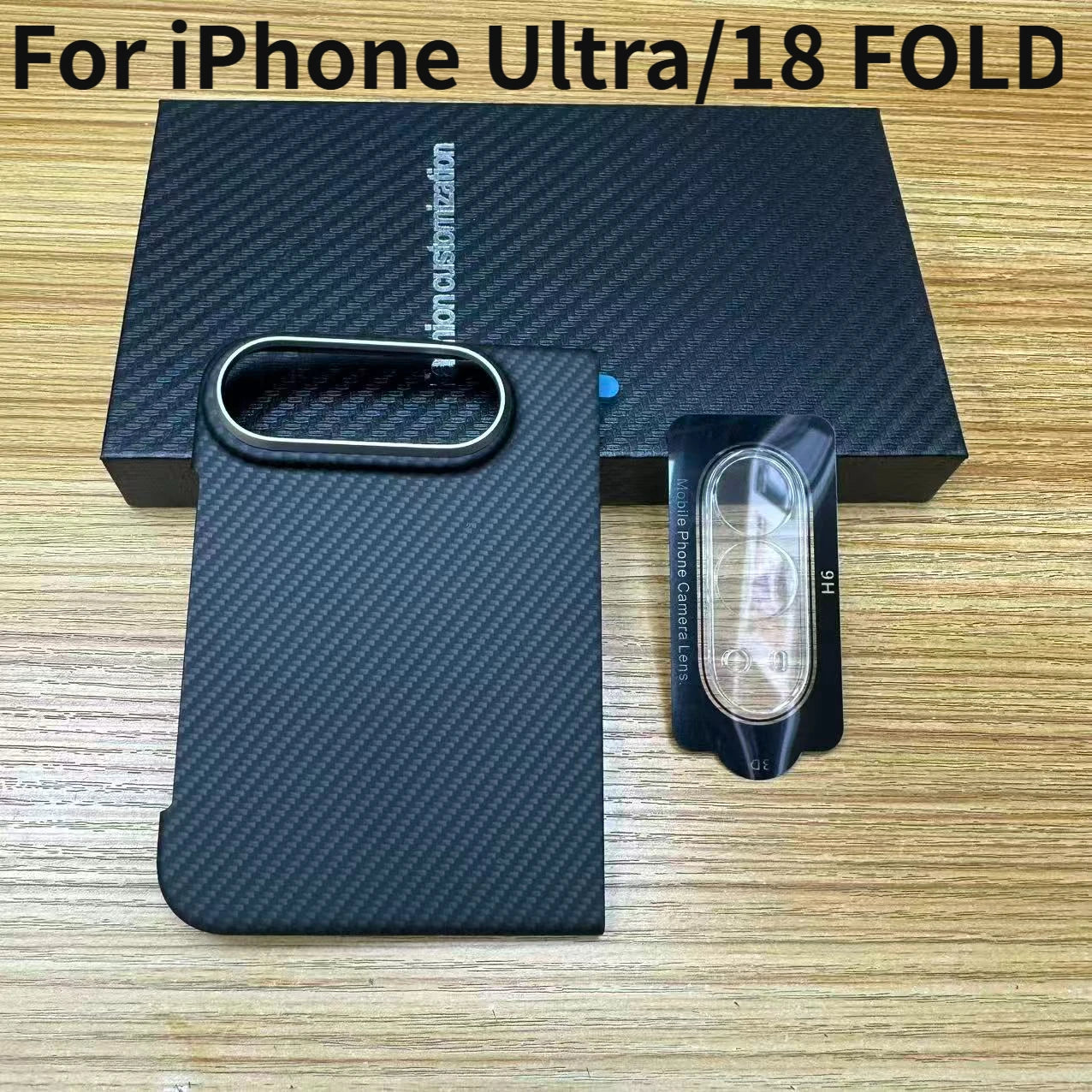 Busienss Ultra Slim Carbon Fiber Pattern Case For iPhone Ultra, for Magsafe Alloy Lens Shockproof Protect Cover For 18 Fold