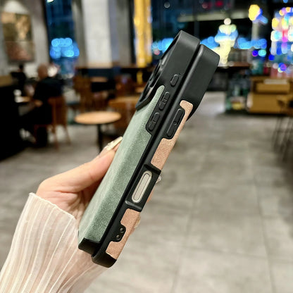 Luxury fiber leather phone case for iPhone 17 Series. Shockproof,retro matte texture
