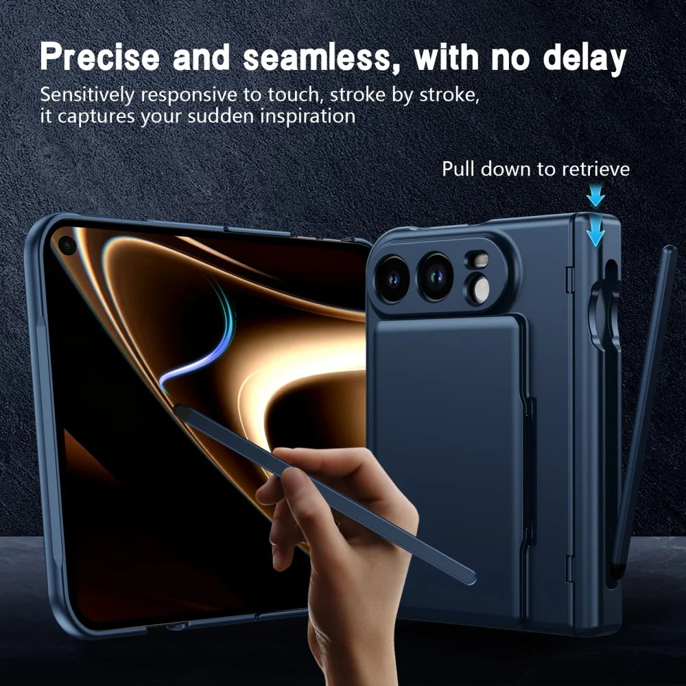 Screen Glass Film S Pen Hinge Protect Phone Case For iPhone Ultra 18 Fold Card Slot Wallet Scratch-resistant Hard Business Cover