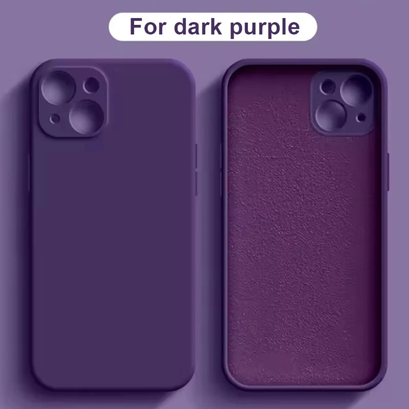 Plum red Anti Drop Case For iPhone 16 11 12 13 14 15 Pro Max 12 Mini 7 8 X XS XR Cover Coque Funda Silicone Soft TPU Back Cover
