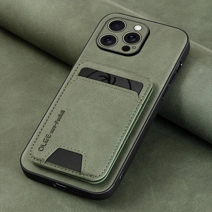 Luxury leather card holder phone case For iPhone 17 16E 16 17 15 14 13 11 Pro max wallet card bag leather shockproof back cover