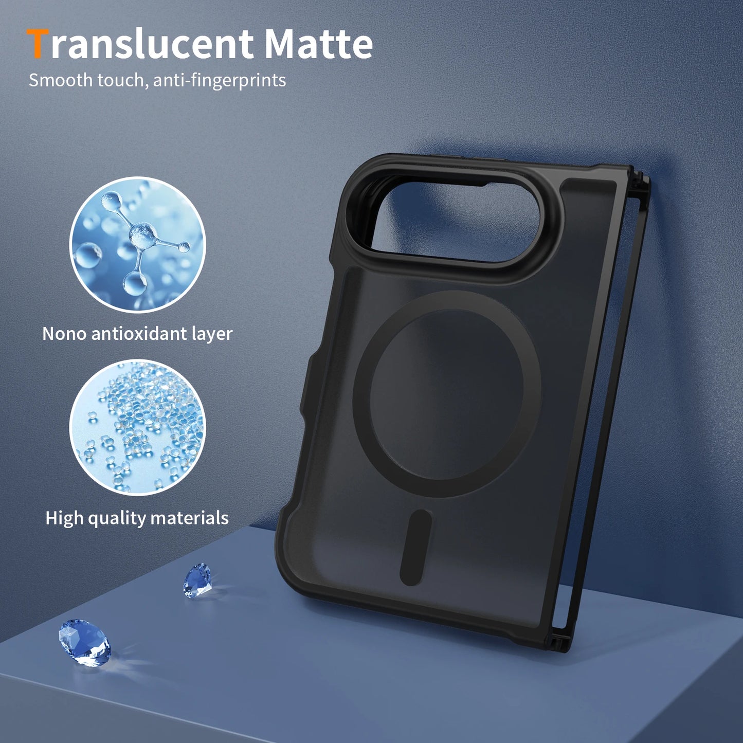 For iPhone 18 Fold Matte Magnetic Case, Compatible with MagSafe Drop Protection Translucent Cover For iPhone 18 Ultra
