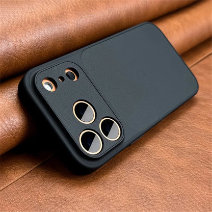 Luxury Plating Leather Texture Case - iPhone 18 Series Accessories In USA