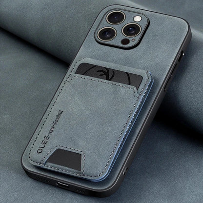 Luxury leather card holder phone case For iPhone 17 16E 16 17 15 14 13 11 Pro max wallet card bag leather shockproof back cover