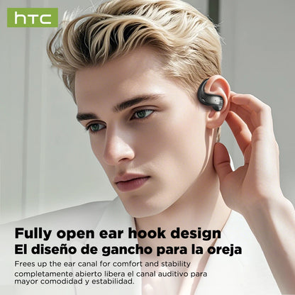 HTC Original NE19 AI Translate Bluetooth Earphones OWS Open Ear Business Travel Wireless Headphones Music Stereo Sound Earbuds