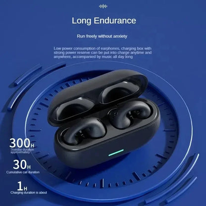T75 Sport Bone-Conduction Bluetooth 5.3 Earphones HiFi Sound Wireless Headphones Earclip Waterproof Open Ear Headset Earring