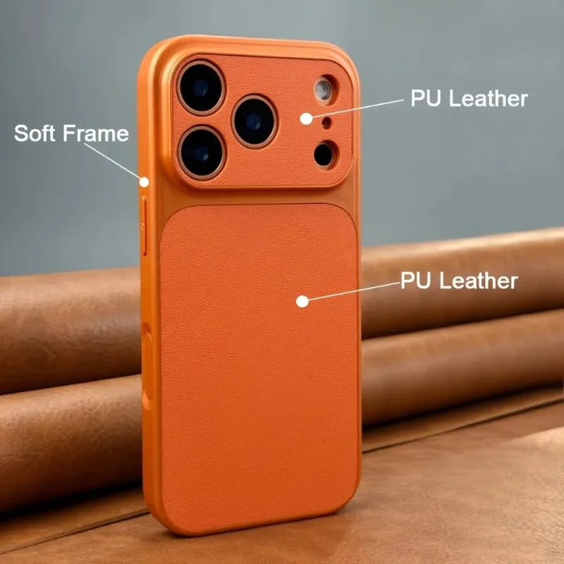 Luxury Plating Leather Texture Case - iPhone 18 Series Accessories In USA