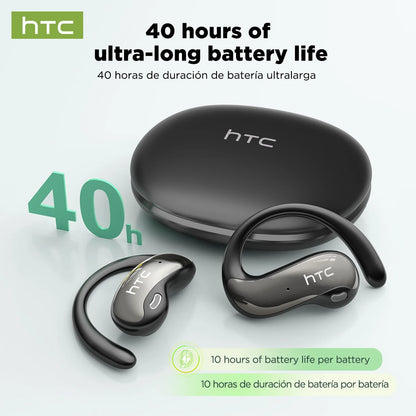 HTC Original NE19 AI Translate Bluetooth Earphones OWS Open Ear Business Travel Wireless Headphones Music Stereo Sound Earbuds