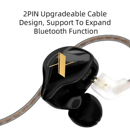 KZ EDX Wired Earphones With Microphone Dynamic HIFI Bass Music Earbuds In Ear Monitor Headphones Noise Cancelling Sport Headset