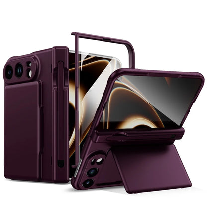 Screen Glass Film S Pen Hinge Protect Phone Case For iPhone Ultra 18 Fold Card Slot Wallet Scratch-resistant Hard Business Cover